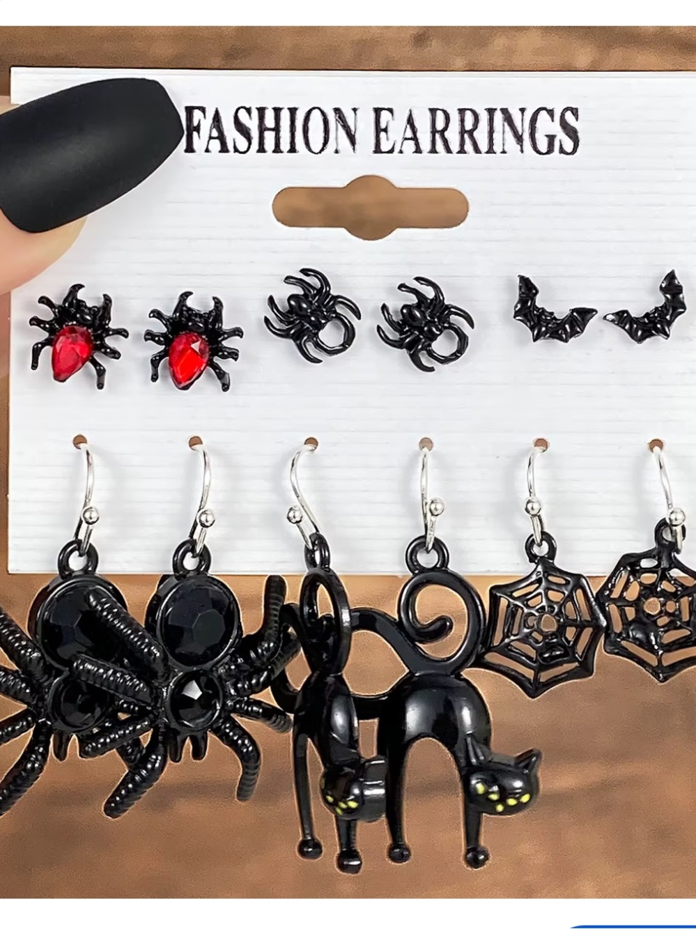 Halloween Spider Variety Earrings Set Black Red NWT. Halloween. Sealed new